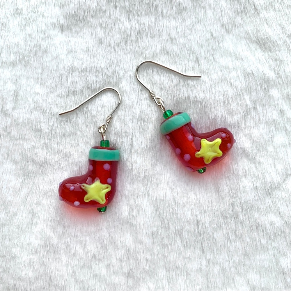NEW Handmade Christmas Stocking Earrings